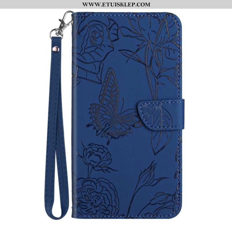 Etui Folio do Samsung Galaxy S23 Plus 5G Motyl Ze Smyczą